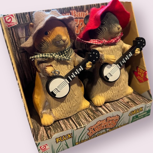 Vintage New In Package Gemmy Dueling Banjo Hamsters Interactive Buck & Chuck - Picture 2 of 8